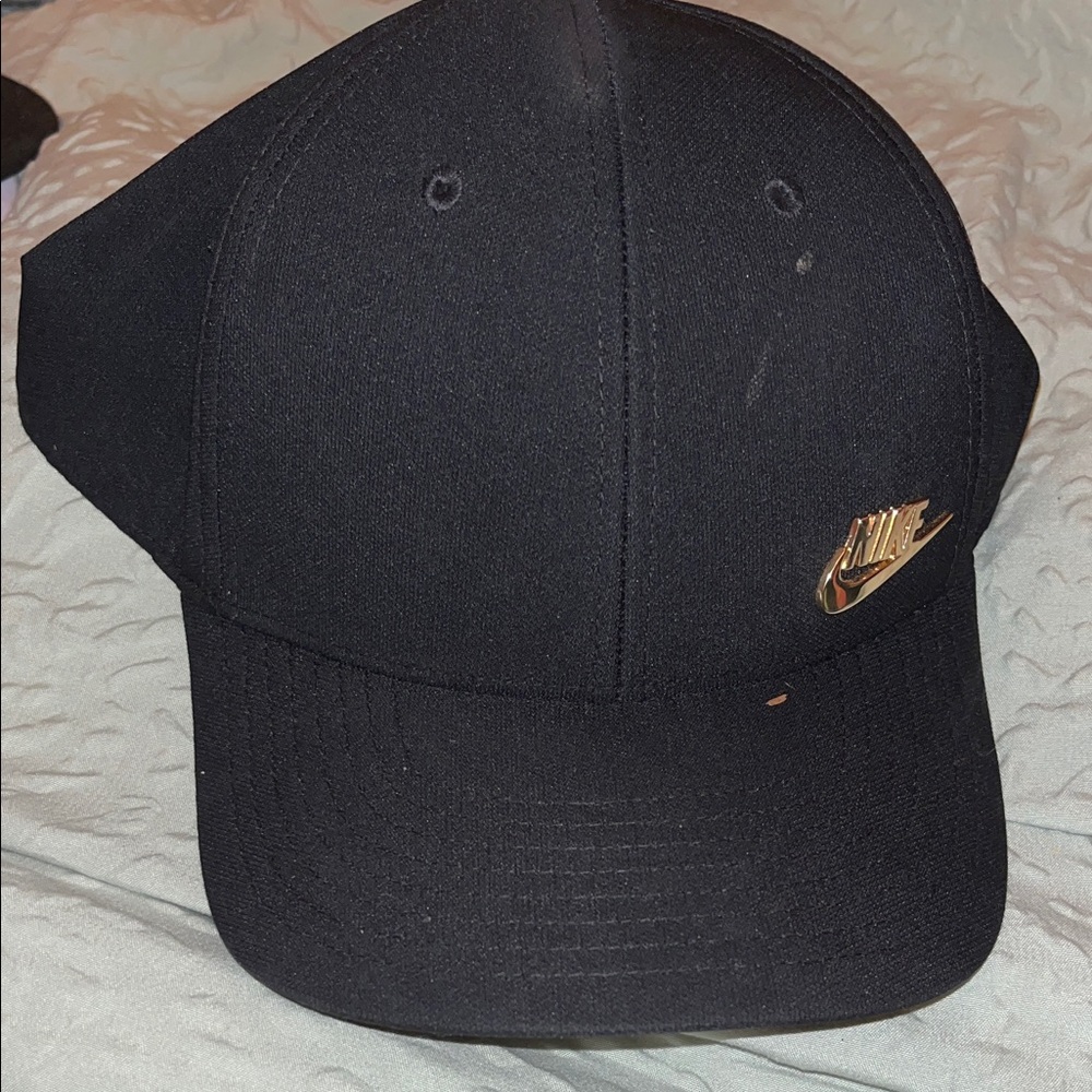 Nike Black Hat with Gold Logo